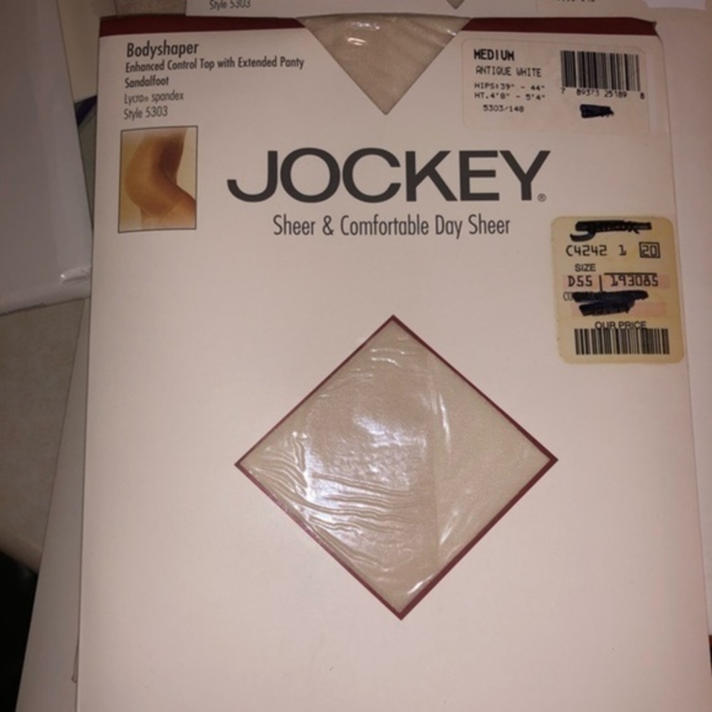 2 New New Jockey Bodyshaper CONTROL TOP PANTY HOSE
